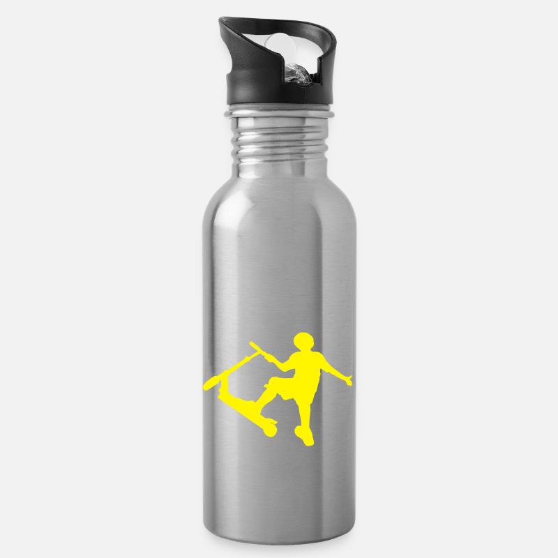 Cascade Scooter conducteur lors de tricks YELLOW - Gourde avec paille intégrée - argent clair