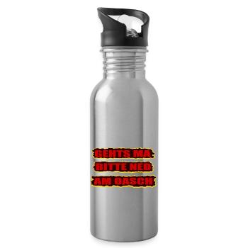 gehts ma bitte ned am oasch, wienerisch nerv nicht - Trinkflasche mit integriertem Trinkhalm - Lightsilver - Rechts