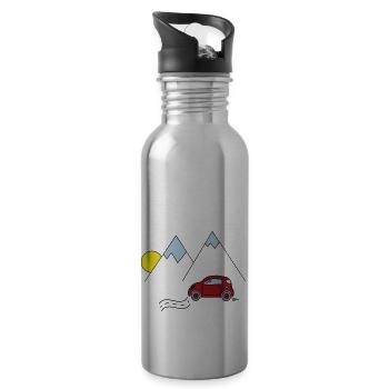 Voiture - Gourde avec paille intégrée - argent clair - Droite