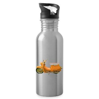 Schwalbenfahrer Schwalbe KR51 East Germany SuhlS51 - Trinkflasche mit integriertem Trinkhalm - Lightsilver - Rechts