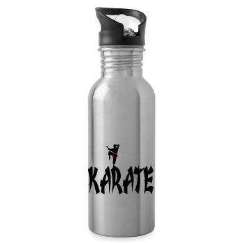 karaté - Gourde avec paille intégrée - argent clair - Droite
