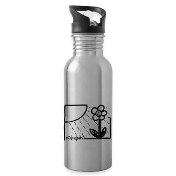 naturfieba - Water bottle with straw - silver - Right