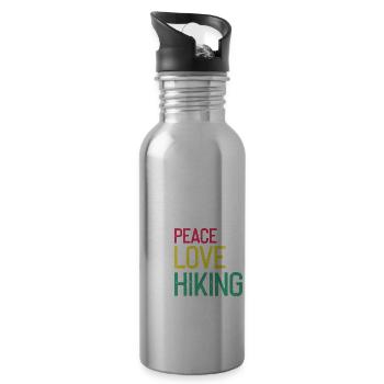 PEACE LOVE HIKING Chemise rétro géniale pour randonneur - Gourde avec paille intégrée - argent clair - Droite
