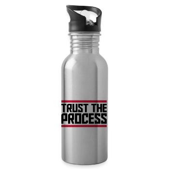 trust the process Quote - Water bottle with straw - silver - Right
