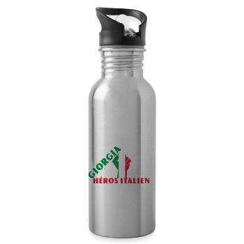 Georgia Meloni Italian Hero - Water bottle with straw - silver - Right