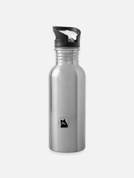 Schrodingers Katze box Lustige Wissenschaft Nerd P - Trinkflasche mit integriertem Trinkhalm - Lightsilver
