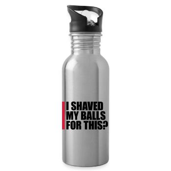 I shaved my balls - Water bottle with straw - silver - Right