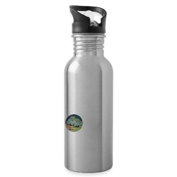 Gravel Bike Camp Rennrad Fahrrad lustiges Geschenk - Trinkflasche mit integriertem Trinkhalm - Lightsilver - Rechts