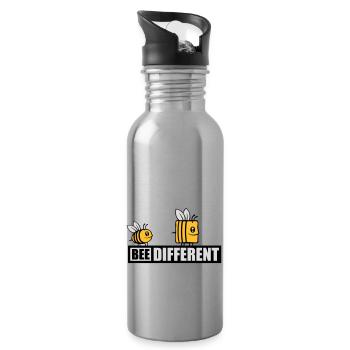 bee different saying quote - Water bottle with straw - silver - Right