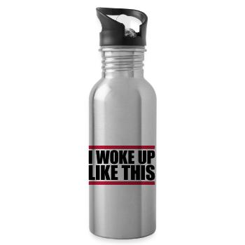woke up like this - Water bottle with straw - silver - Right