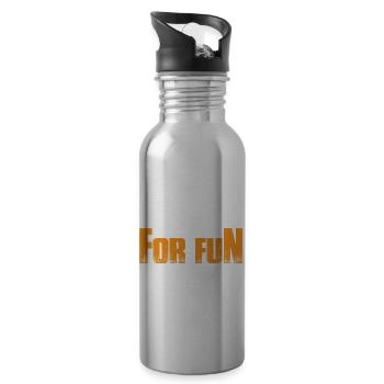 I Lift Heavy Things For Fun 15 - Water bottle with straw - silver - Right