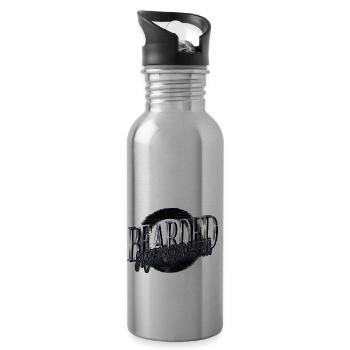 Chubby Chaser Jokes Beard Lover Wizard Whitebeard - Water bottle with straw - silver - Right