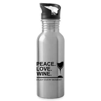 Bière Vin Whisky Schnaps Alcool - Gourde avec paille intégrée - argent clair - Droite