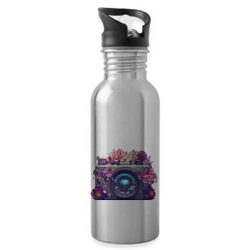 Photographer Funny Photographing Camera Photographers - Water bottle with straw - silver - Right