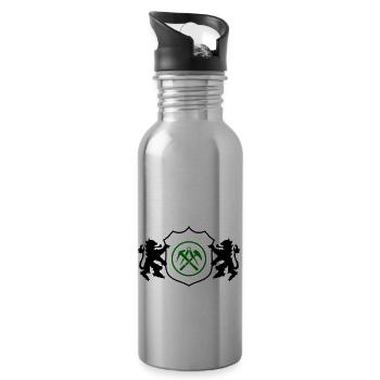 dachdecker wappen 1 - Trinkflasche mit integriertem Trinkhalm - Lightsilver - Rechts