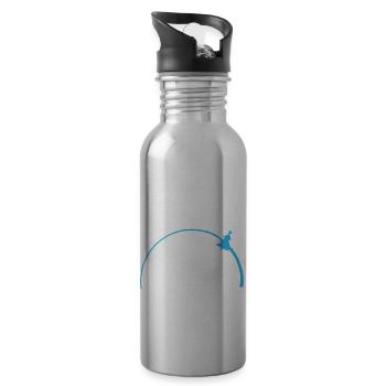 Merry Christmas VECTORGRAPHIC - Water bottle with straw - silver - Right