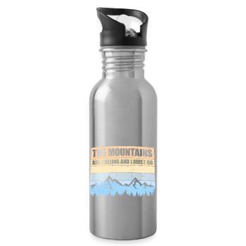 Les montagnes m’appellent et je dois aller dire - Gourde avec paille intégrée - argent clair - Droite