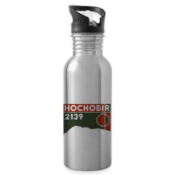 Hochobir Karavanke Hiking Hike Souvenir - Water bottle with straw - silver - Right