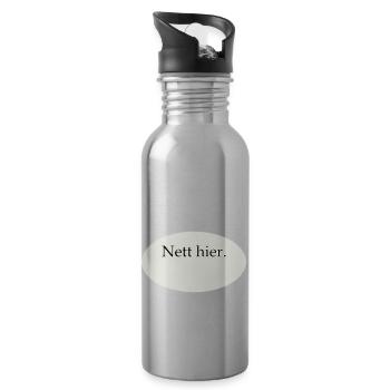 Nice Here Blank Template - Water bottle with straw - silver - Right