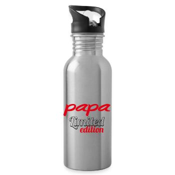 PAPA LIMITIERTE AUFLAGE - Trinkflasche mit integriertem Trinkhalm - Lightsilver - Rechts