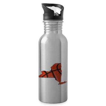 New York (United States) | real basketball | Map - Water bottle with straw - silver - Right