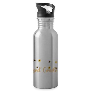 J’enseigne aux abeilles les plus mignonnes en 3e année - Gourde avec paille intégrée - argent clair - Droite