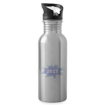 2027 - Water bottle with straw - silver - Right