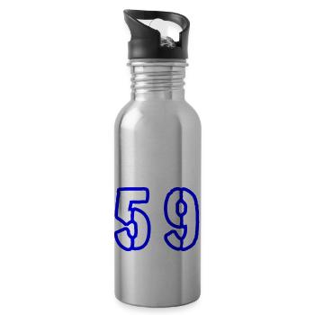 59 Number Symbol - Water bottle with straw - silver - Right