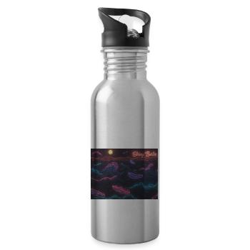 Shiny Berlin neon - Trinkflasche mit integriertem Trinkhalm - Lightsilver - Rechts