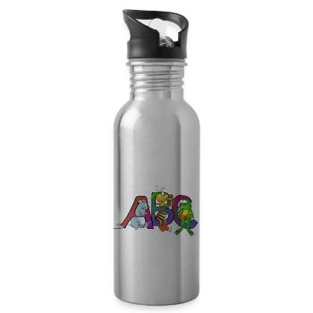 Buzz, croak and beep - Water bottle with straw - silver - Right