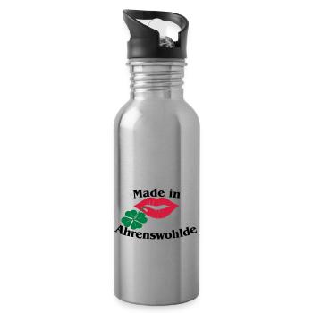 Made in Ahrenswohlde - Trinkflasche mit integriertem Trinkhalm - Lightsilver - Rechts