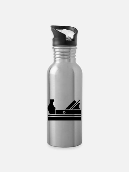 Avion - Gourde avec paille intégrée - argent clair