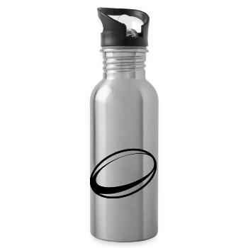Rugby shirt design rugbyball shirt - Trinkflasche mit integriertem Trinkhalm - Lightsilver - Rechts