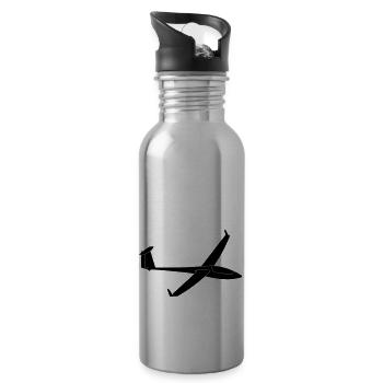 asw20 segelflugzeug - Trinkflasche mit integriertem Trinkhalm - Lightsilver - Rechts