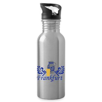 Frankfurt Bembel Geripptes - Trinkflasche mit integriertem Trinkhalm - Lightsilver - Rechts