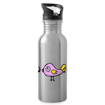 bird bird voegel animal animals7 - Water bottle with straw - silver - Right