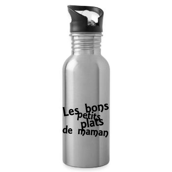 les bons petits plats de maman - Trinkflasche mit integriertem Trinkhalm - Lightsilver - Rechts