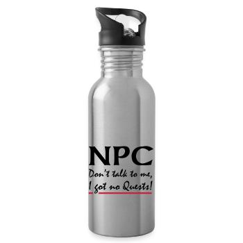 PNJ - Ne me parlez pas, je suis pas quêtes! - Gourde avec paille intégrée - argent clair - Droite