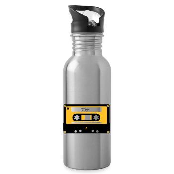 Kassette 70er - Trinkflasche mit integriertem Trinkhalm - Lightsilver - Rechts