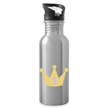 Crown for the first Birthday 1st birthday first - Water bottle with straw - silver - Right