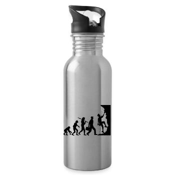 évolution évolution née raide paroi monte - Gourde avec paille intégrée - argent clair - Droite