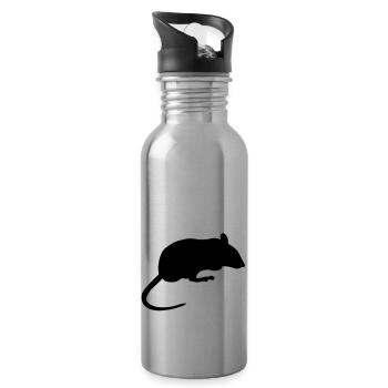 souris mouse silhouette ombre shadow8 - Gourde avec paille intégrée - argent clair - Droite