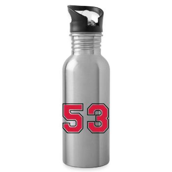 53__f2 - Trinkflasche mit integriertem Trinkhalm - Lightsilver - Rechts