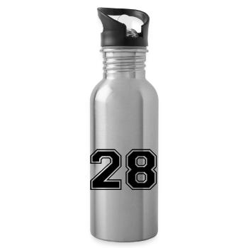 28 - Gourde avec paille intégrée - argent clair - Droite
