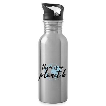 There is no planet B - Trinkflasche mit integriertem Trinkhalm - Lightsilver - Rechts