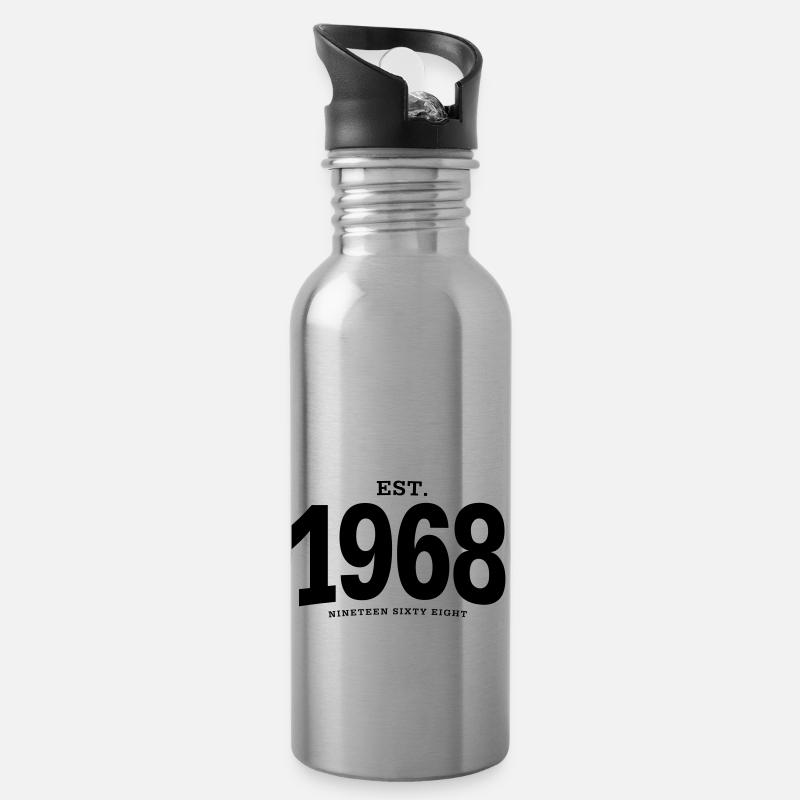 HNE. 1968 Nineteen Sixty Eight - Gourde avec paille intégrée - argent clair