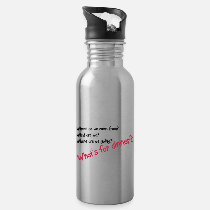 Funny quotes - Water bottle with straw - silver