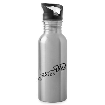 zzz schlafen muede erschoepft schnarchen abend nac - Trinkflasche mit integriertem Trinkhalm - Lightsilver - Rechts