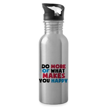 makes_you_happy - Trinkflasche mit integriertem Trinkhalm - Lightsilver - Rechts