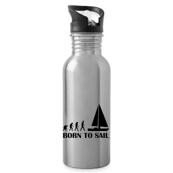 born to sail - Trinkflasche mit integriertem Trinkhalm - Lightsilver - Rechts